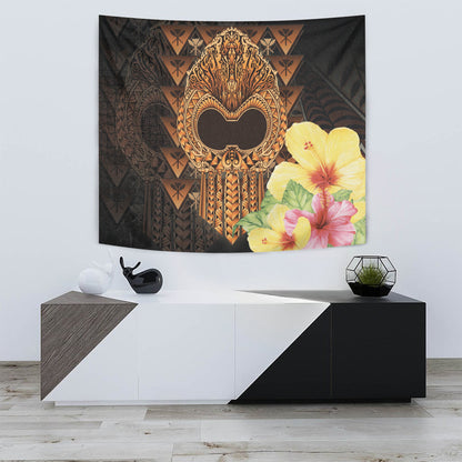 Hawaii Tapestry Ikaika Hawaiian With Hibiscus Flowers Retro Style