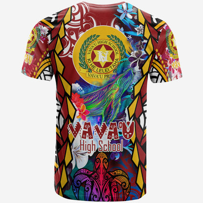 Tonga Custom Personalised T-shirt - Vava'u High School With Sea Turtle And Humpback Whale Polynesian Culture Pride