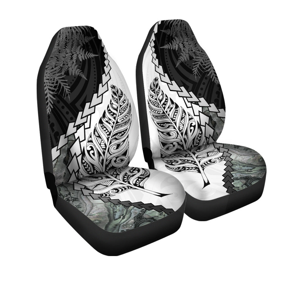 New Zealand Car Seat Covers Silver Fern Maori Pattern