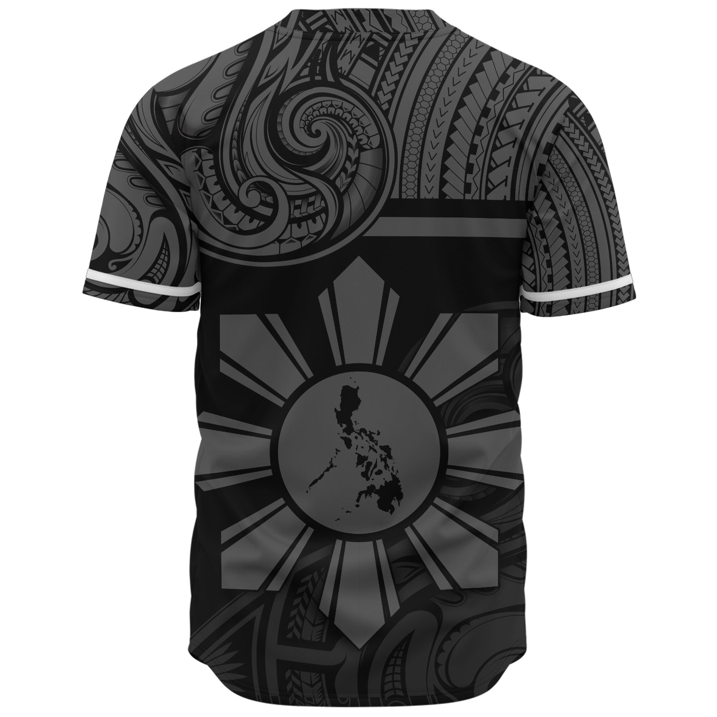 Philippines Filipinos Baseball Shirt Polynesian Tribal Sun And Map Original Style