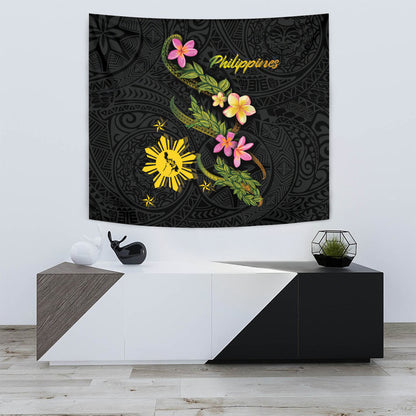 Philippines Filipinos Tapestry Philippines Sun And Map Plumeria Tribal