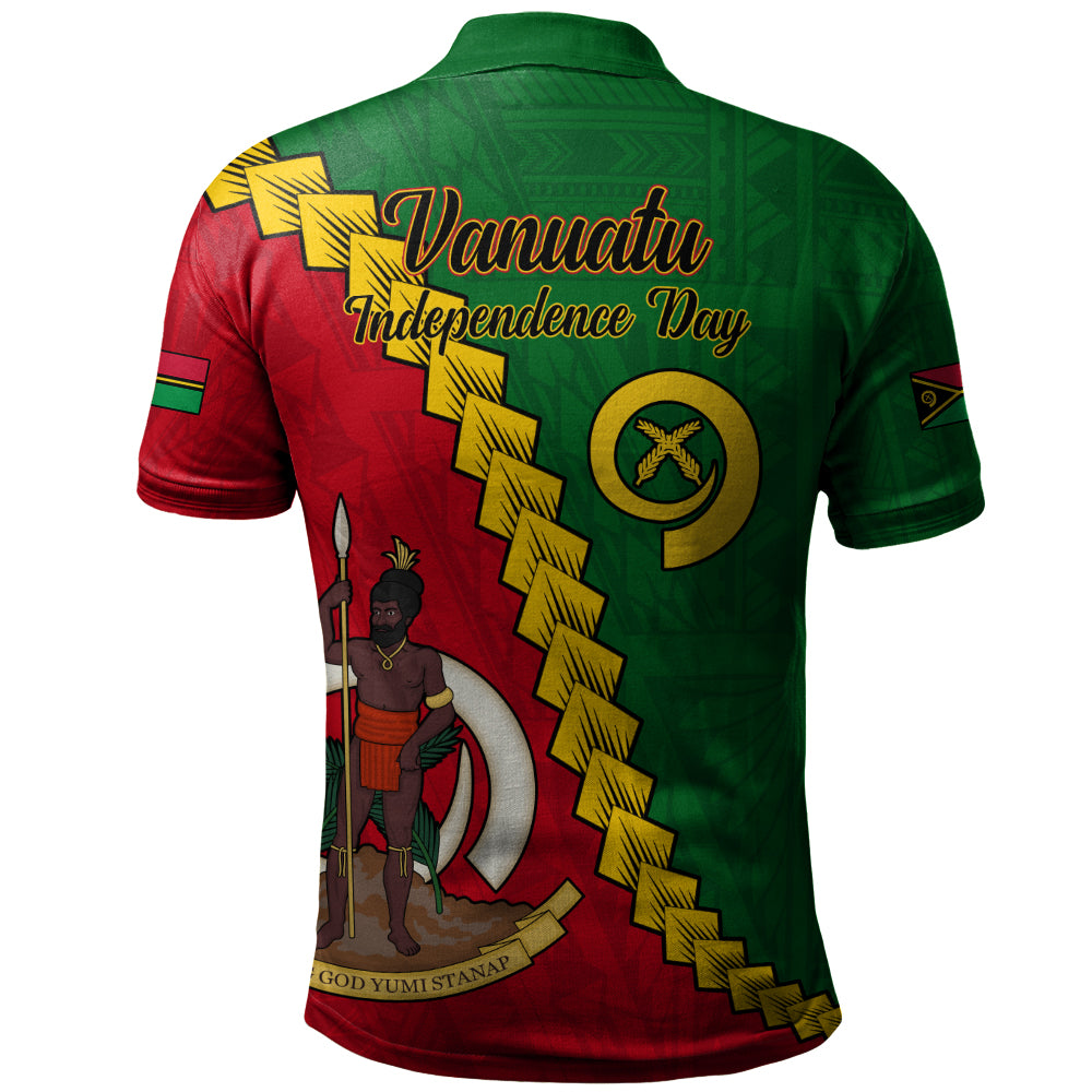 Vanuatu Polo Shirt Tribal Coat Of Arms With Flag Independence Day