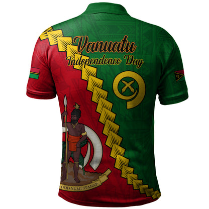 Vanuatu Polo Shirt Tribal Coat Of Arms With Flag Independence Day