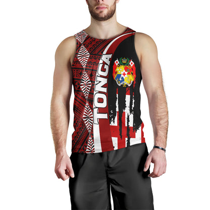 Tonga Men Tank Top - Coat Of Arms Tapa Tonga Patterns