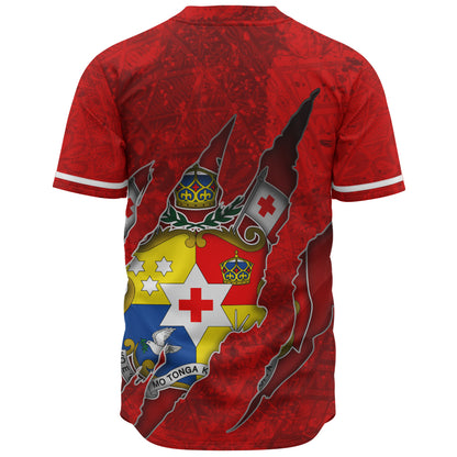 Tonga Baseball Shirt Coat Of Amrs Scratches Cracks Style