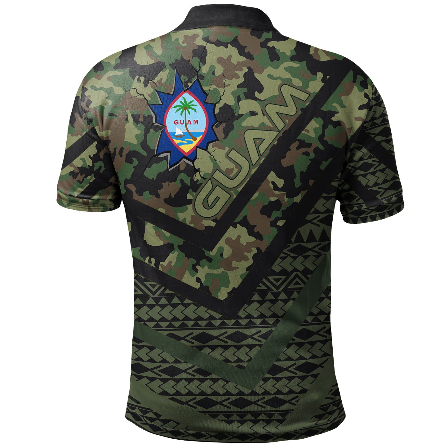 Guam Polo Shirt - Custom Guam Camo Deluxe Polynesian Tattoo Polo Shirt