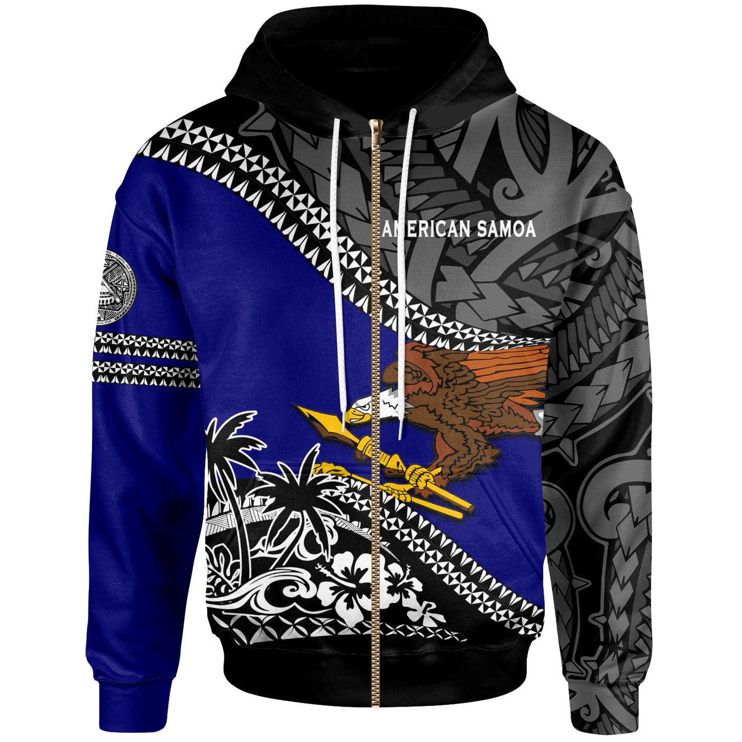 American Samoa Hoodie Fall In The Wave