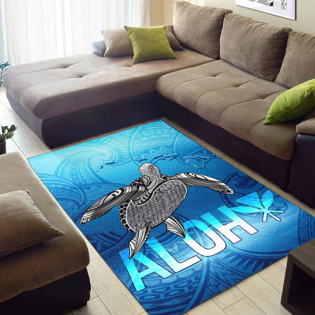 Hawaii Area Rug Aloha Turtle Ocean Style