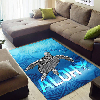 Hawaii Area Rug Aloha Turtle Ocean Style