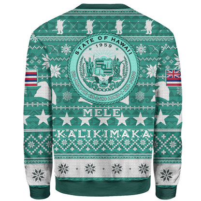 Hawaii Sweatshirt Custom Ugly Gnome Packing Out a Unicorn Hawaiian Christmas