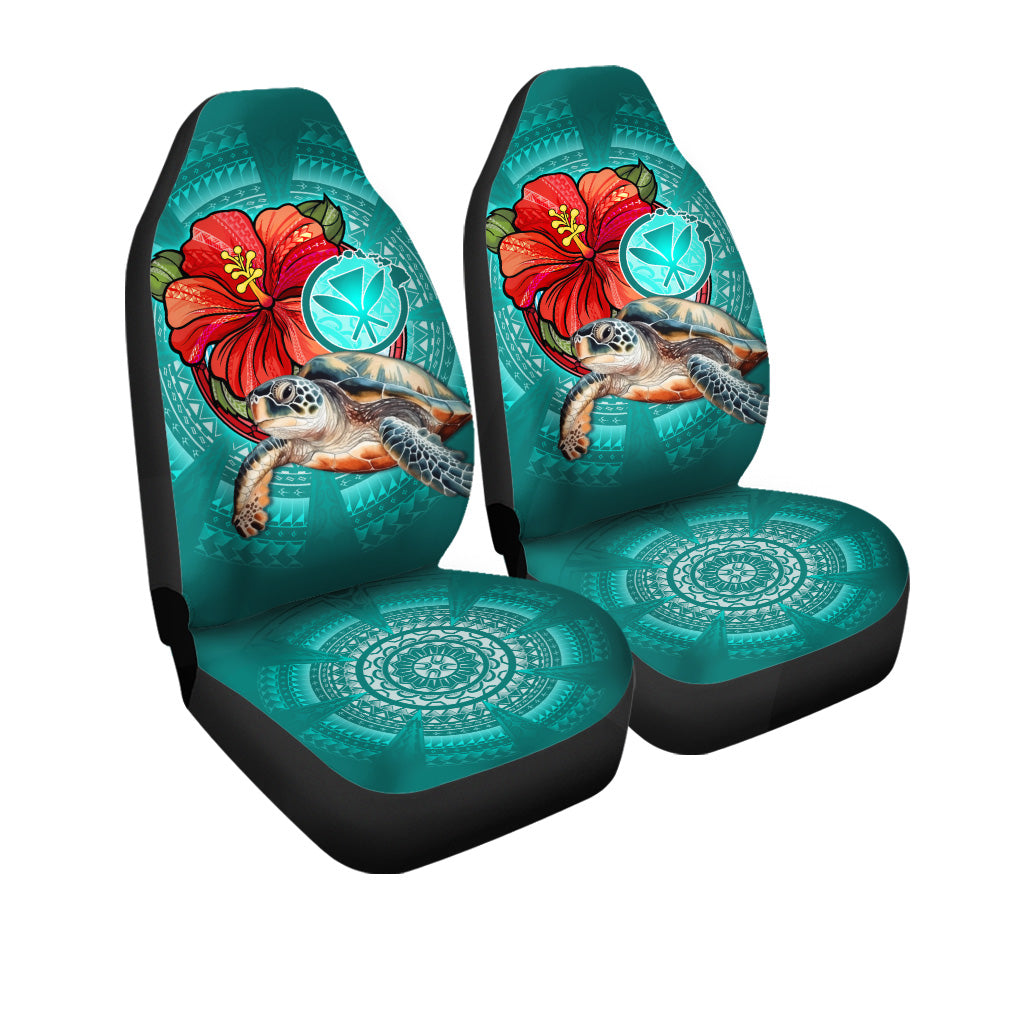 Hawaii Car Seat Covers Hawaiian Map Turtle Hibiscus Flowers Polynesian Patterns Style