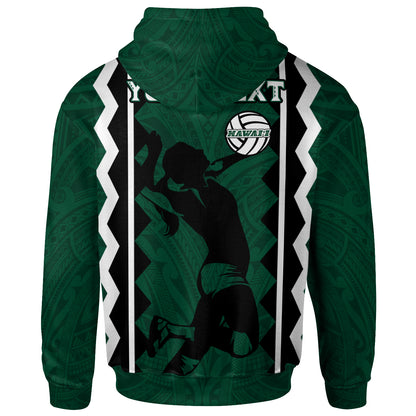 Hawaii Custom Personalised Hoodie - Hawaii Women Volleyball Team Supporter Polynesian Tattoo