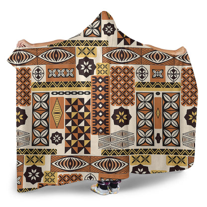 Tonga Hooded Blanket Ngatu Tapa Pattern