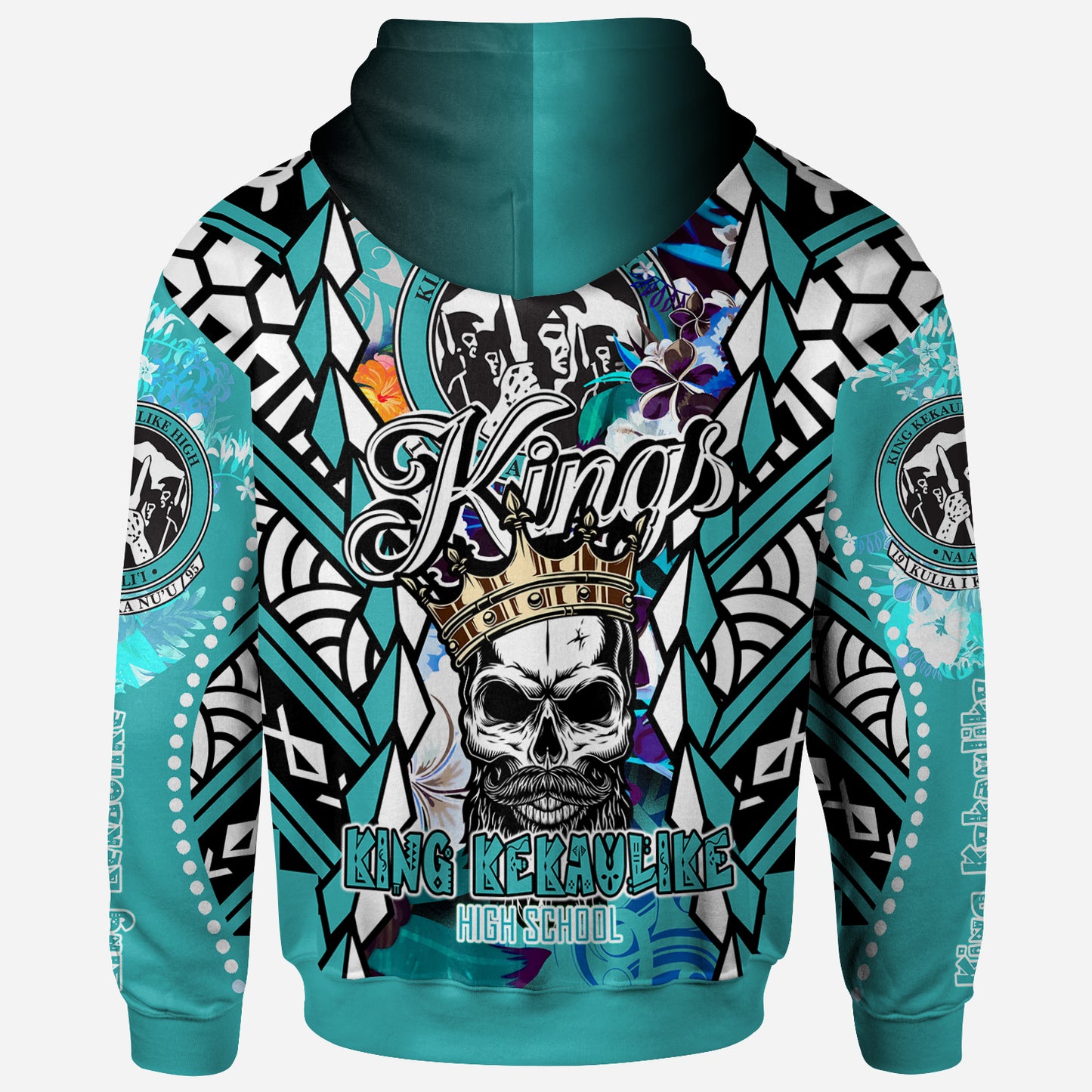 Hawaii Custom Personalised Hoodie - King Kekaulike High School The Kings Of Maui Tribal Patterns