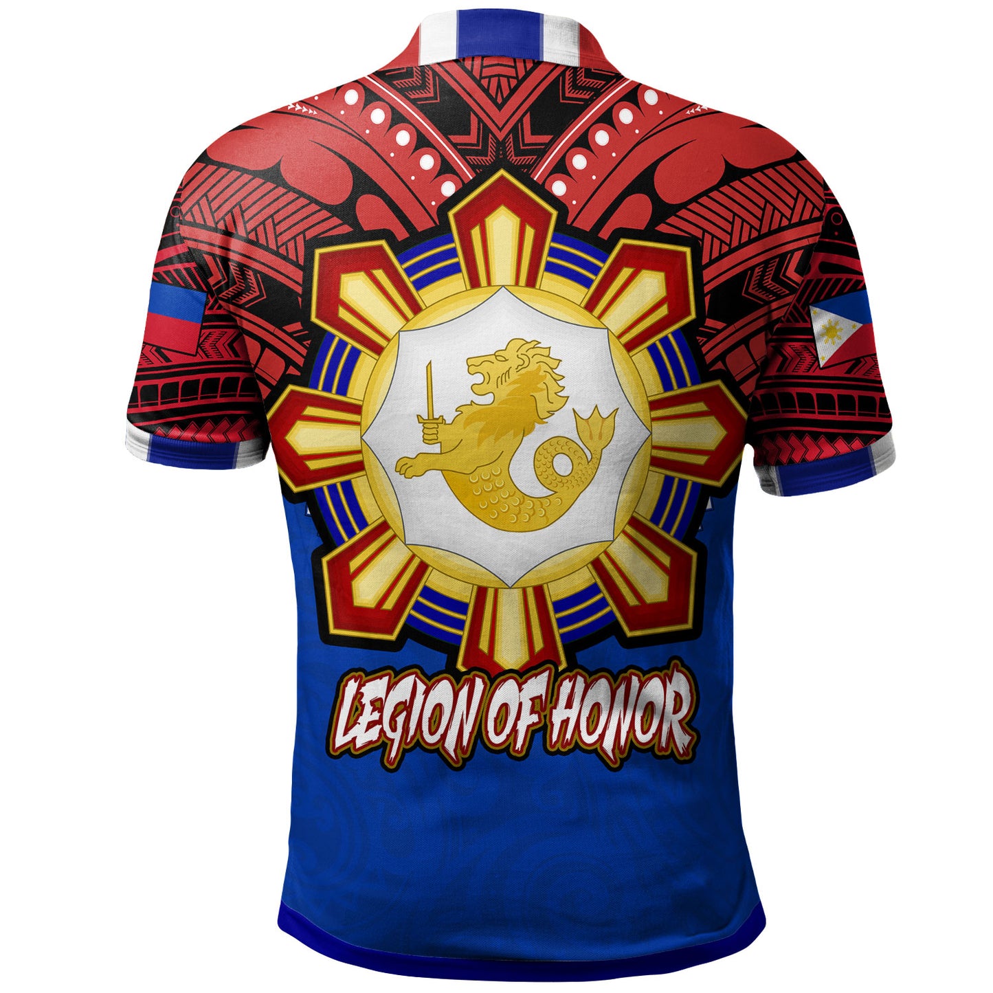 Philippines Polo Shirt - Custom Philippine Legion of Honor Tribal Style