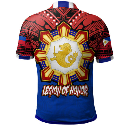Philippines Polo Shirt - Custom Philippine Legion of Honor Tribal Style
