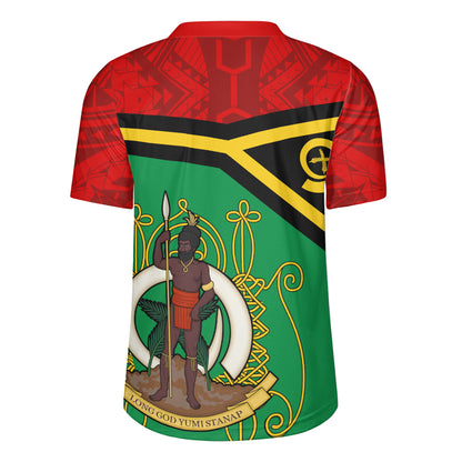 Vanuatu Rugby Jersey Melanesia Flag And Coat Of Arms
