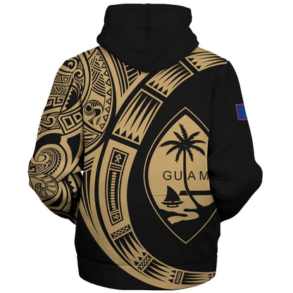 Guam Sherpa Hoodie Polynesia Tribal Spirits Of Guam Seal