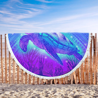 Hawaii Beach Blanket Turtle Underwater Sea Polynesian Style
