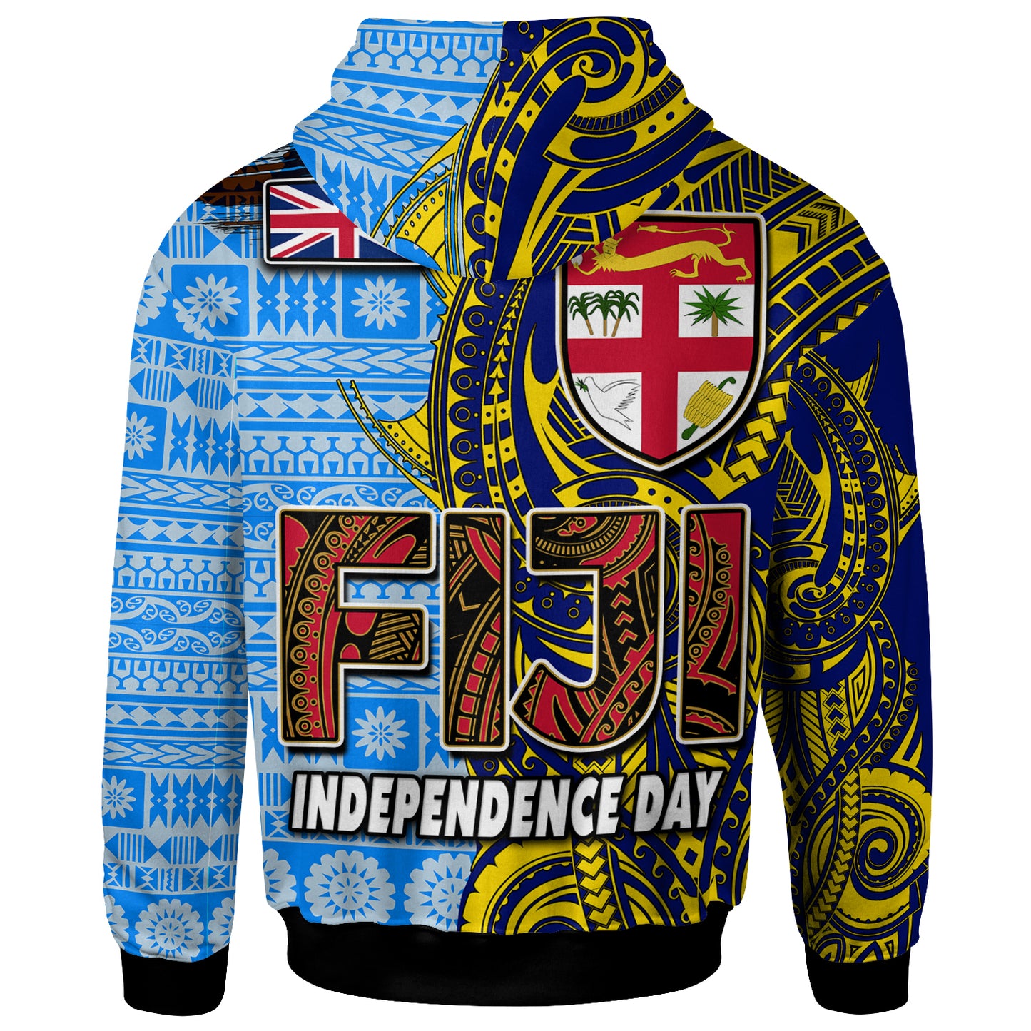 Fiji Polynesian Hoodie - Custom Flag Fiji Independence Day with Tapa Polynesian Hoodie