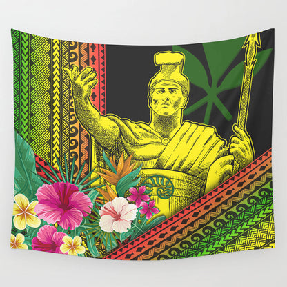 Hawaii Tapestry King Kamekameha Kanaka Maoli Polynesian Pattern