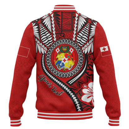 Tonga Baseball Jacket Custom Tribal Ngatu Pattern Circle Style