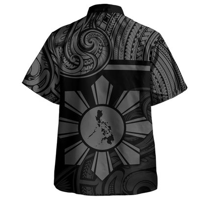 Philippines Filipinos Hawaiian Shirt Polynesian Tribal Sun And Map Original Style