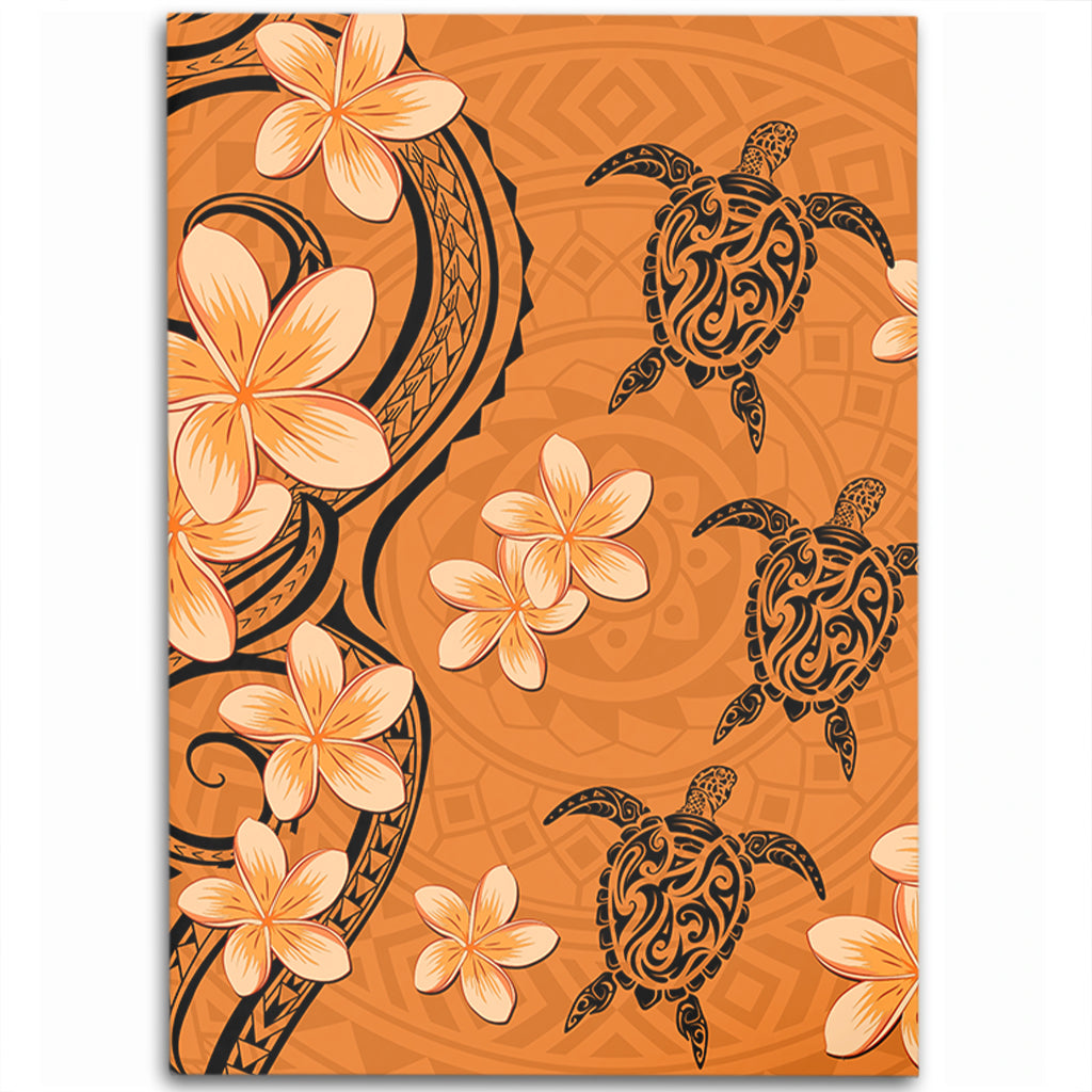 Hawaii Area Rug Tribal Tattoo Polynesia Plumeria Flower