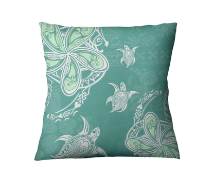 Hawaii Pillow Cover Polynesian Pattern Plumeria Turtles