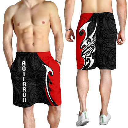 New Zealand Men Shorts - Aotearoa Silver Fern Maori