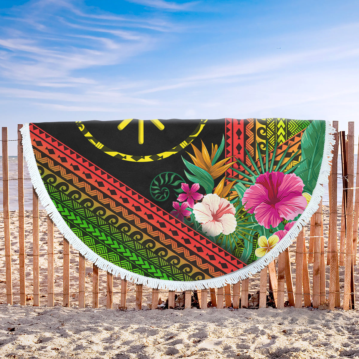 Hawaii Beach Blanket Kanaka Maoli Polynesian Pattern