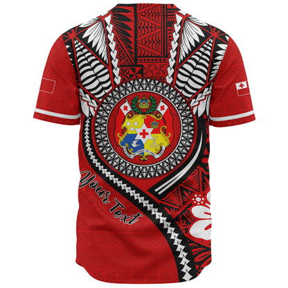 Tonga Baseball Shirt Custom Tribal Ngatu Pattern Circle Style