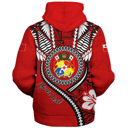 Tonga Sherpa Hoodie Custom Tribal Ngatu Pattern Circle Style