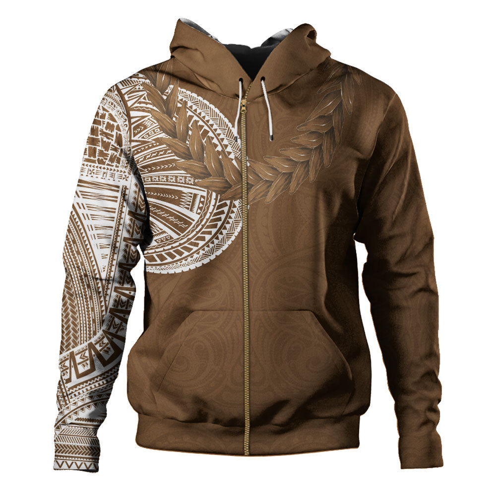 Samoa Hoodie Tattoo Roman Reigns With Ula Fala Style Brown
