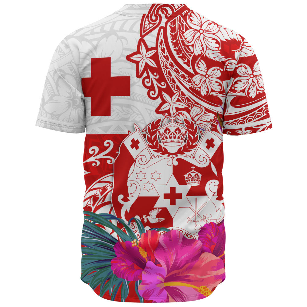 Tonga Baseball Shirt Flag Tribal Tropical Style