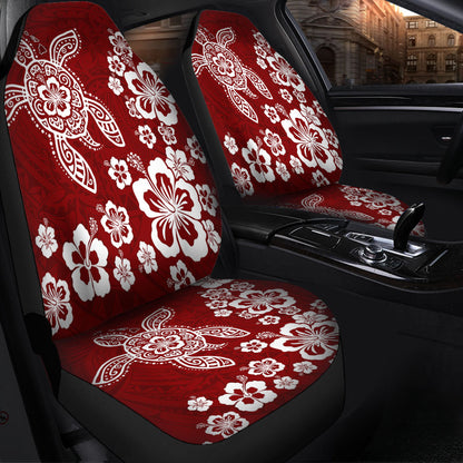 Hawaii Car Seat Covers Tribal Hibiscus Flower Graphic Turtle Tatoo