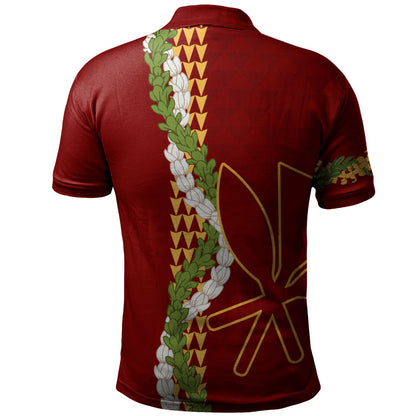 Hawaii Polo Shirt Kanaka Maoli Puakenikeni Maile Flower Lei