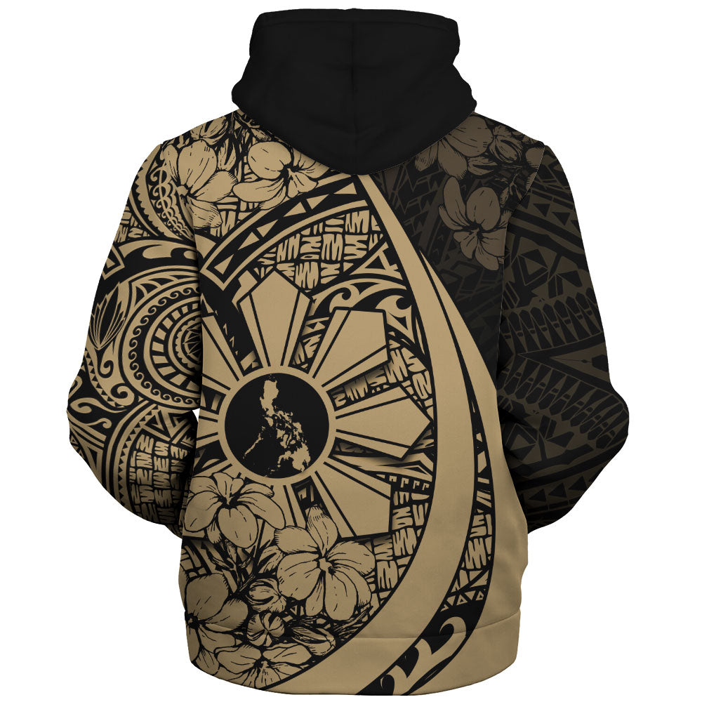 Philippines Filipinos Sherpa Hoodie Custom National Sampaguita Flower Symbols Style