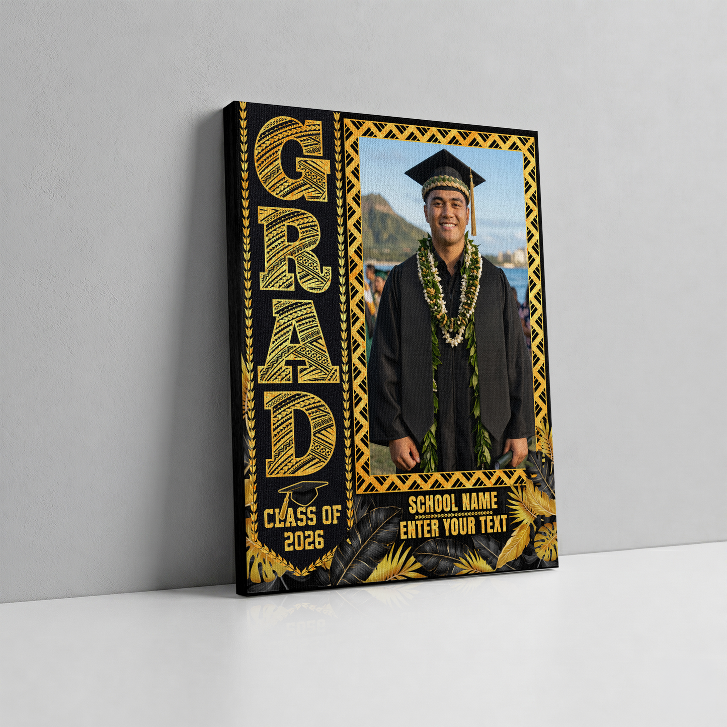 Personalized Hawaiian Graduation Photo Canvas
