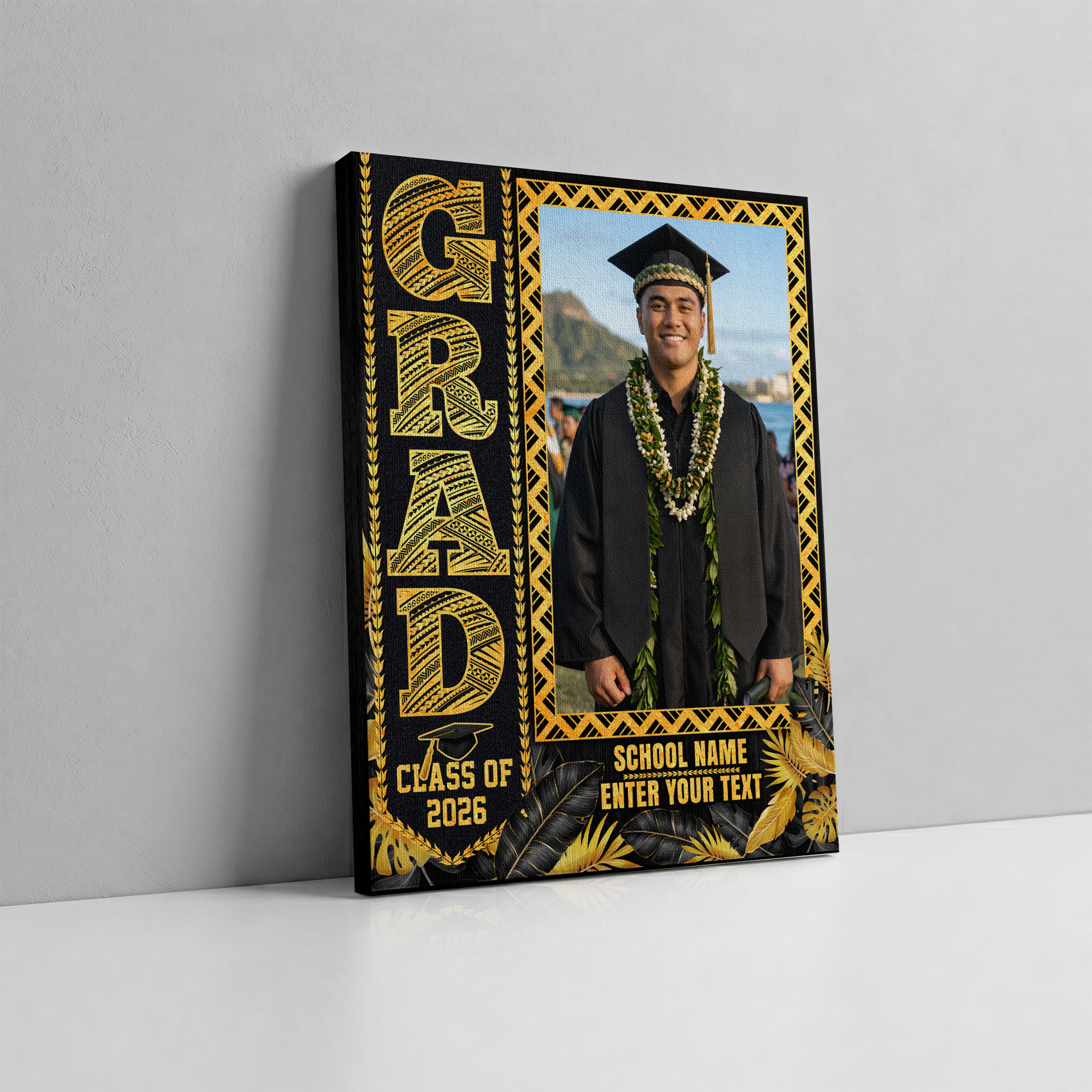 Personalized Hawaiian Graduation Photo Canvas