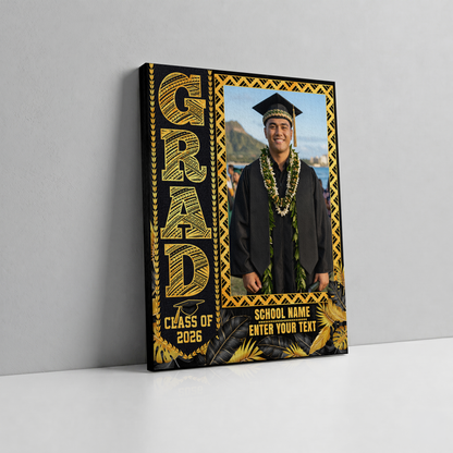 Personalized Hawaiian Graduation Photo Canvas