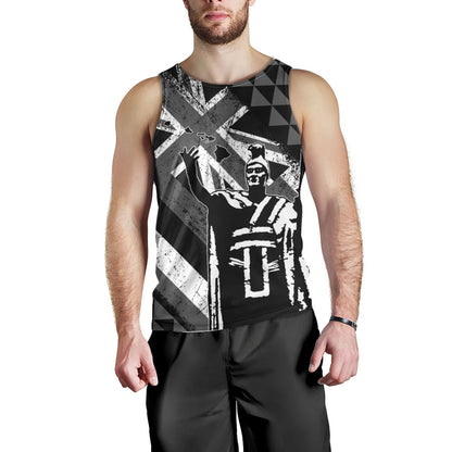 Hawaii Tank Top King Kamehameha Flag Tribal Pride Black White