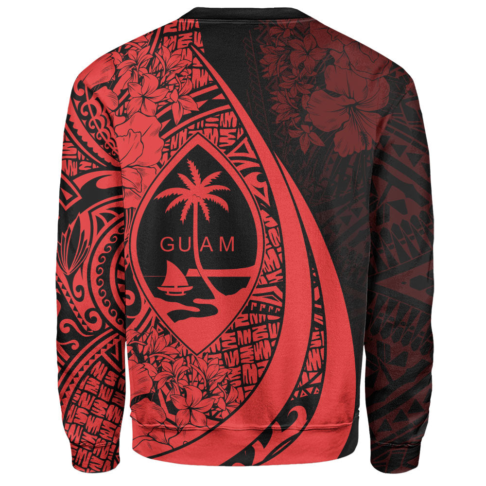 Guam Sweatshirt Custom Hibiscus Flower Symbols Style