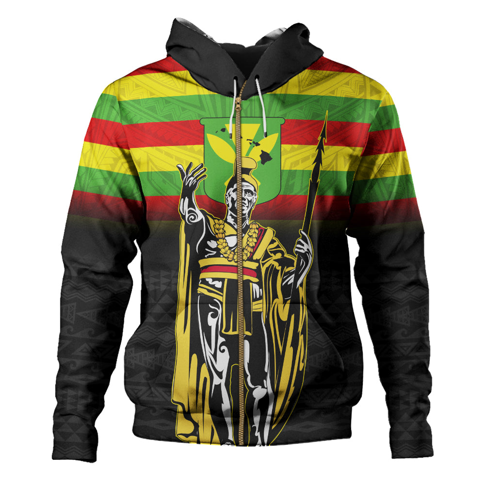 Hawaii Hoodie King Kamehameha Flag Kanaka Maoli Tribal Tattoo