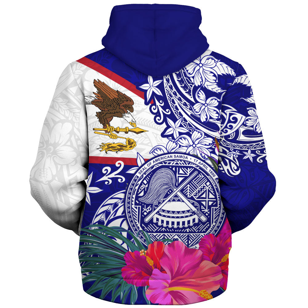 American Samoa Sherpa Hoodie Flag Tribal Tropical Style