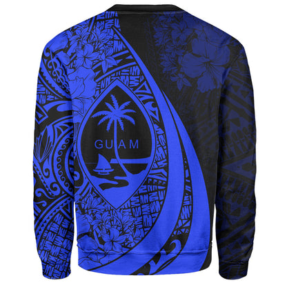Guam Sweatshirt Custom Hibiscus Flower Symbols Style