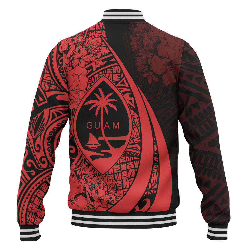 Guam Baseball Jacket Custom Hibiscus Flower Symbols Style
