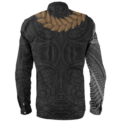 Samoa Long Sleeve Shirt Tattoo Roman Reigns With Ula Fala Style Brown