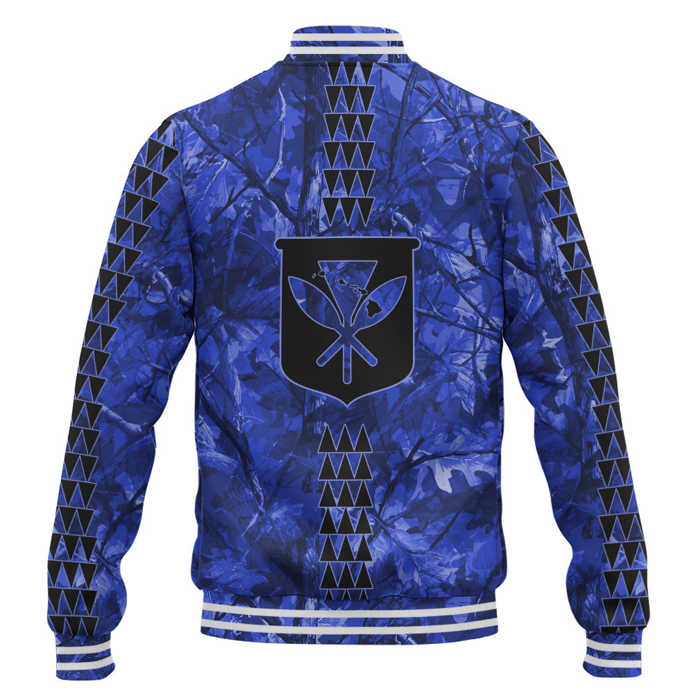Hawaii Baseball Jacket Woodland Kanaka Camo Style