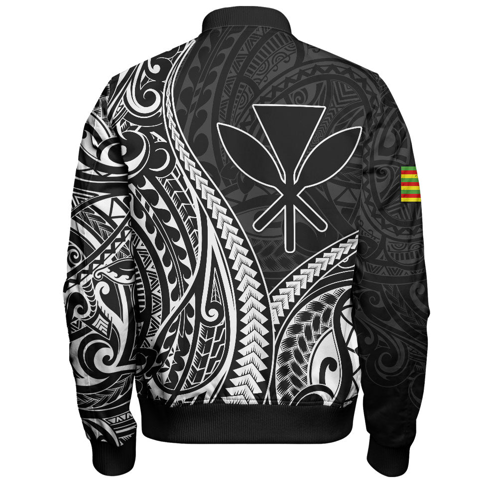 Hawaii Bomber Jacket Polynesian Tribal Tattoo Island Spirit Style